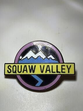 Vintage Squaw Valley Ski Resort Enamel Lapel Pin Prince Designs Taiwan